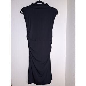 Wilfred Aritzia Black Bodycon Ruched Sleeveless Dress Y2K S